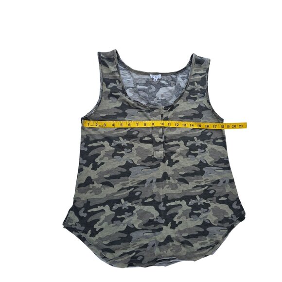 Camo Print Sleeveless Womens Tank Top By POL Button Detail Lightweight Casual - Picture 3 of 4